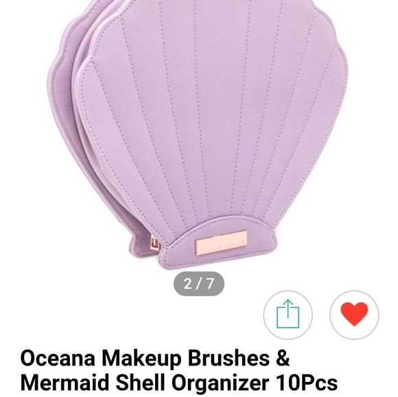 10 piece Makeup Brush Set wMermaid Organizer Case - Picture 15 of 16